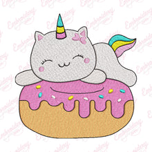 Caticorn With Donut Funny Cat Unicorn Embroidery Design