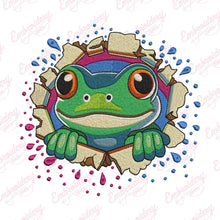 Frog Hole In A Wall Embroidery Design