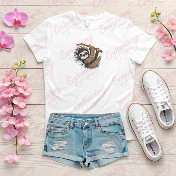 Crazy Sloths Embroidery Design