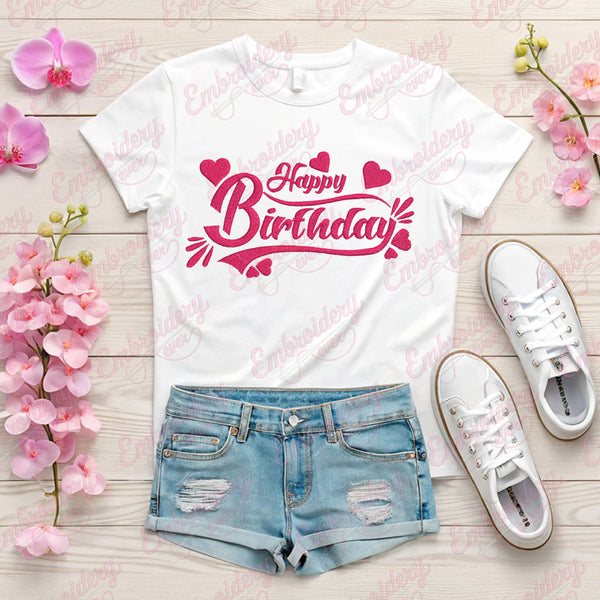 Happy Birthday Embroidery Design