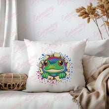 Frog Hole In A Wall Embroidery Design
