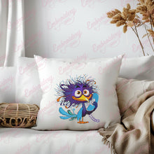 Colorful Crazy Bird Holding a Telephone Receiver Embroidery Design