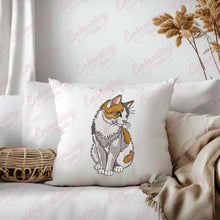 Cute Cat Machine Embroidery Design