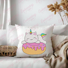 Caticorn With Donut Funny Cat Unicorn Embroidery Design