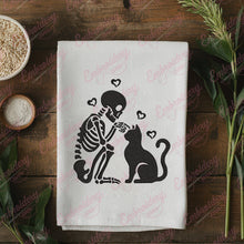 Skeleton With Cat Embroidery Design