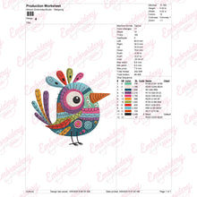 Elegant Bird Embroidery Design