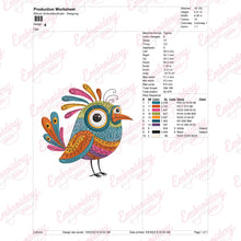 Vibrant Bird Embroidery Design