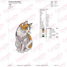 Cute Cat Machine Embroidery Design