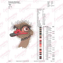 Funny Ostrich Bird Head Embroidery Design