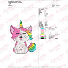 Funny Caticorn Cat Unicorn Embroidery Design