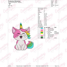 Funny Caticorn Cat Unicorn Embroidery Design