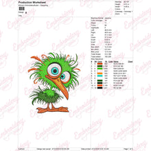 Funny Crazy Bird Embroidery Design