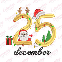 Christmas 25th December Celebration Embroidery Design