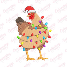 Christmas Chicken With Lights Embroidery Design