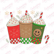 Christmas Coffee Cups Embroidery Design