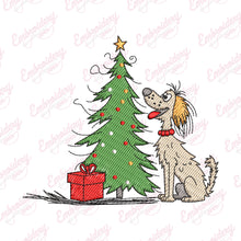 Christmas Tree Time With Max Embroidery Design