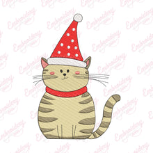 Christmas Cat Wearing Santa Hat Embroidery Design