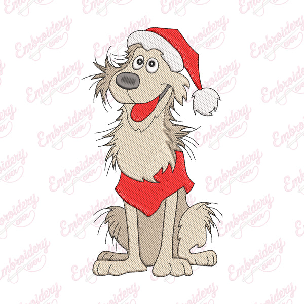Christmas Happy Dog Embroidery Design