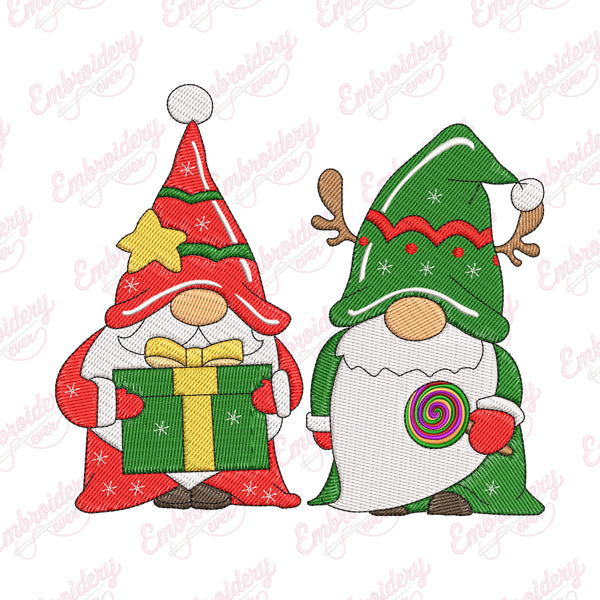 Christmas Gnomes Celebration Embroidery Design