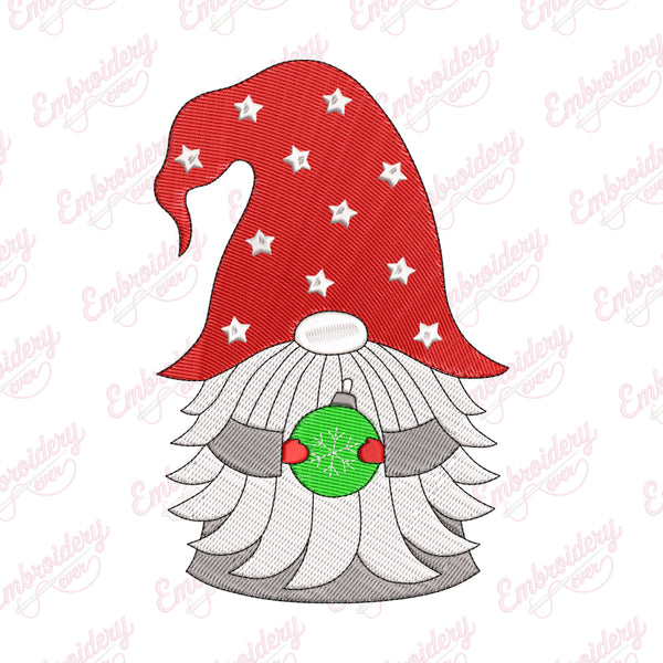Christmas Gnome With Ornament Embroidery Design