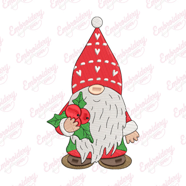 Christmas Gnome Embroidery Machine Design