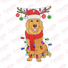 Christmas Golden Retriever Embroidery Design