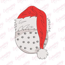 Christmas Golf Ball With Santa Hat Embroidery Design