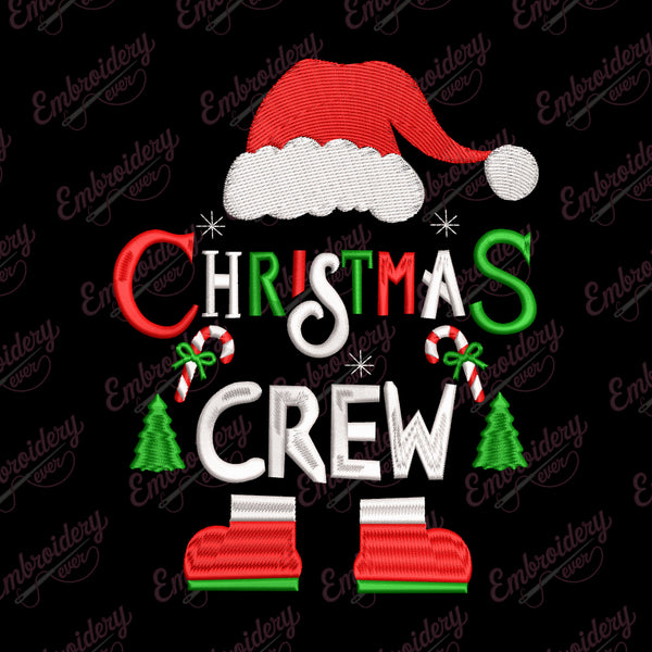 Christmas Crew Santa Embroidery Design