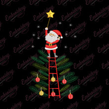 Santa Claus Decorating Tree Embroidery Design