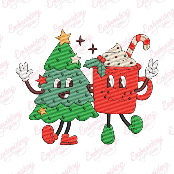 Christmas Tree & Ice Cram Embroidery Design