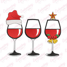 Christmas Wine Glasses Embroidery Design