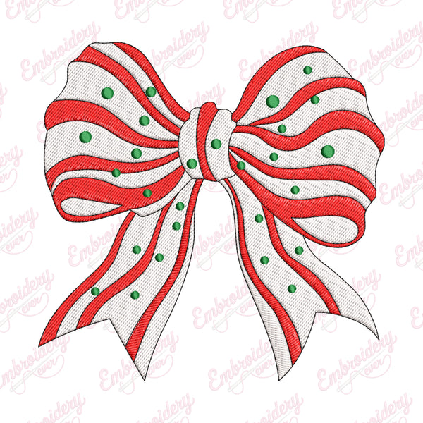 Cute Christmas Bow Embroidery Design