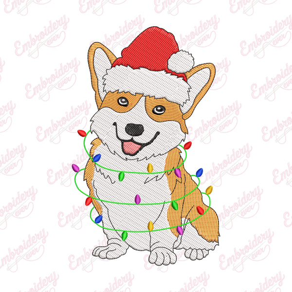 Christmas Corgi Delight Embroidery Design