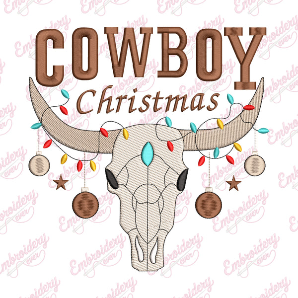 Cowboy Christmas Sublimation Embroidery Design