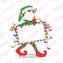 Merry Elf Banner Embroidery Design
