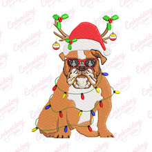 Christmas Santa Bulldog Embroidery Design