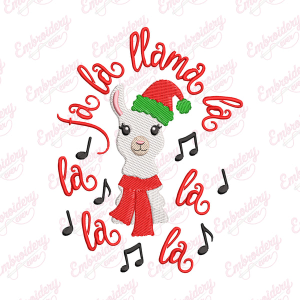 Fa La La Llama Christmas Cheer Embroidery Design