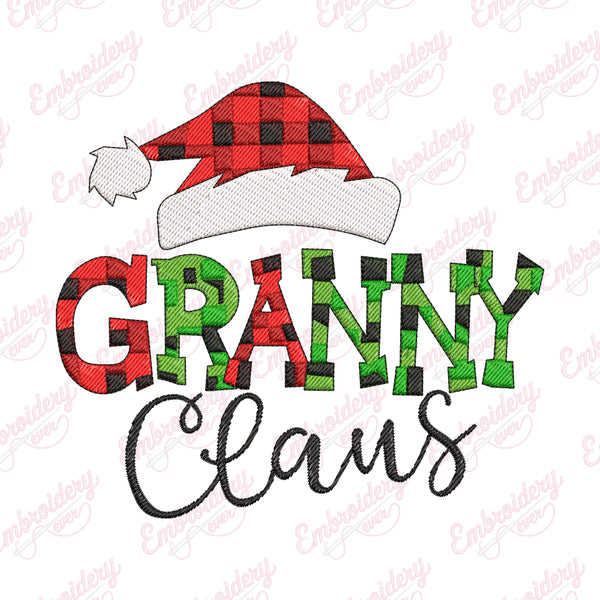 Granny Claus Christmas Embroidery Design