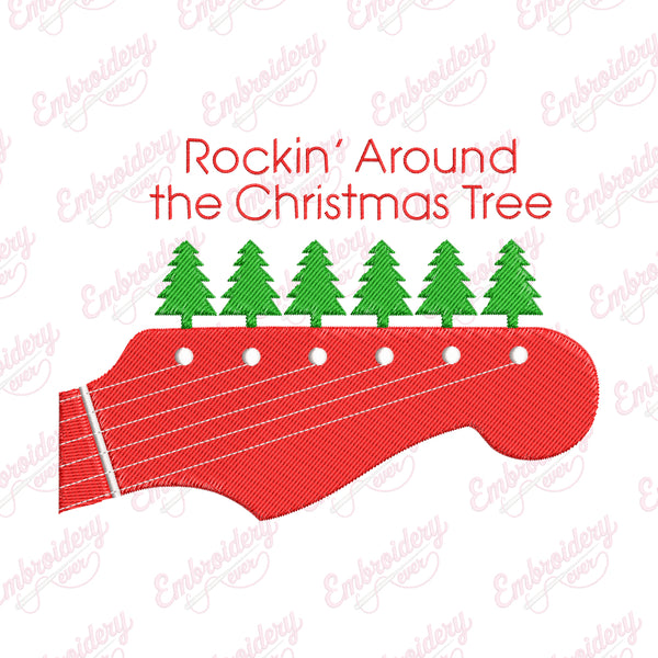 Rockin' Around The Christmas Tree Embroidery Design