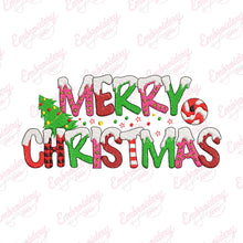 Merry Christmas Festive Greetings Embroidery Design