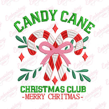 Candy Cane Christmas Club Embroidery Design
