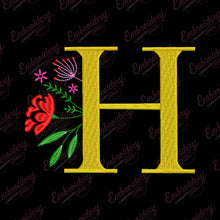 Floral Alphabet A to M Bundil Embroidery Design