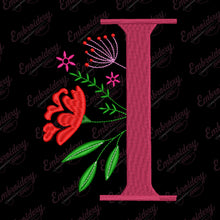 Floral Alphabet A to M Bundil Embroidery Design