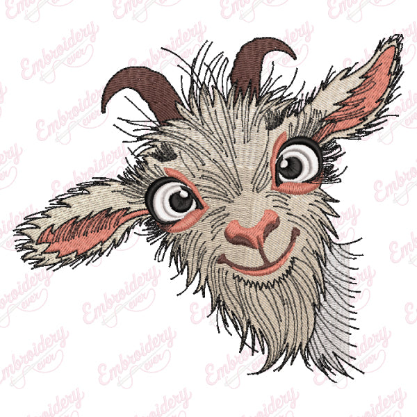 Crazy Goat Embroidery Design