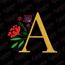 Floral Alphabet A to M Bundil Embroidery Design