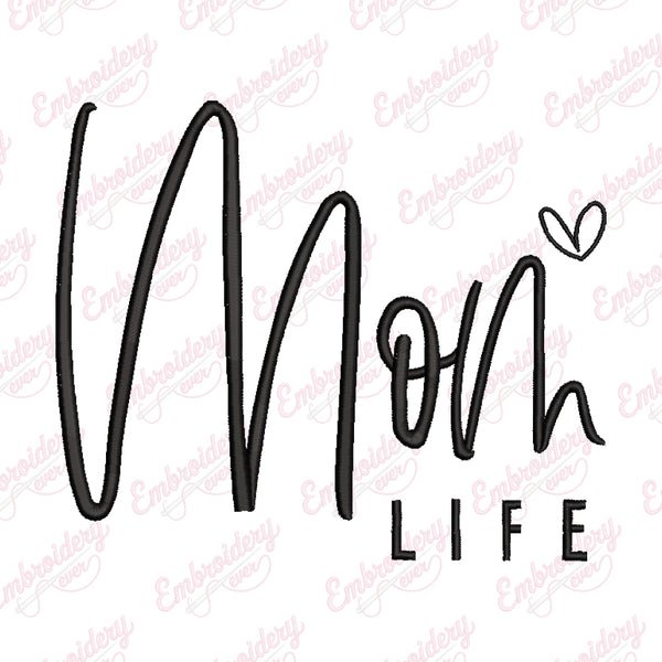 Mom Life Embroidery Design