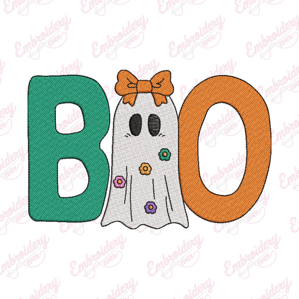 Boo Cute Halloween Word Embroidery Design