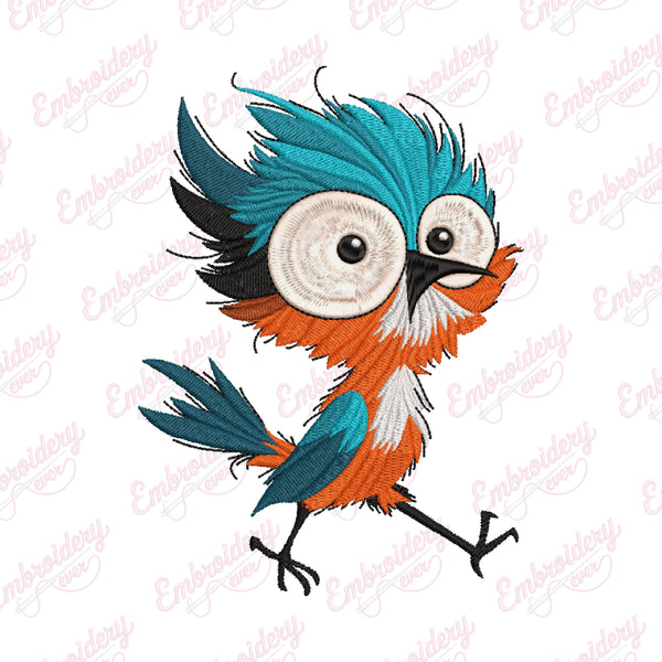 Cartoon Colorful Bird Embroidery Design