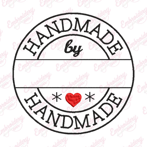Handmade Split Name Frame Embroidery Design