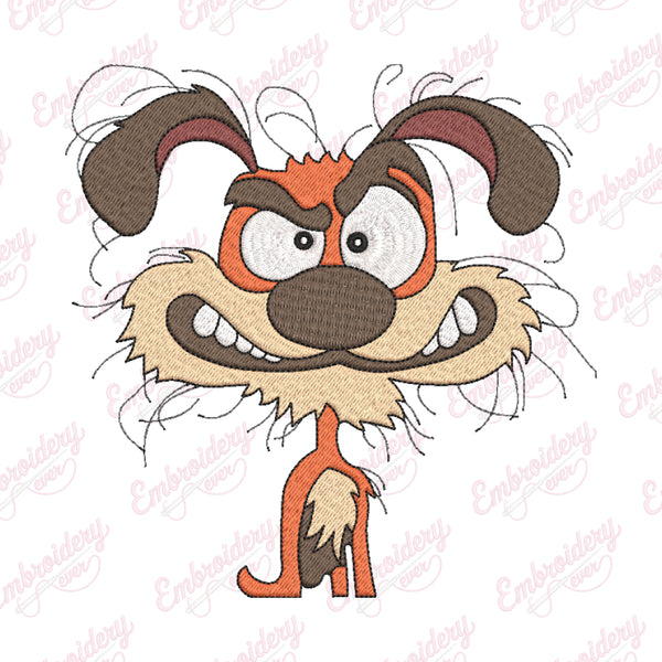 Silly Crazy Dog Embroidery Design